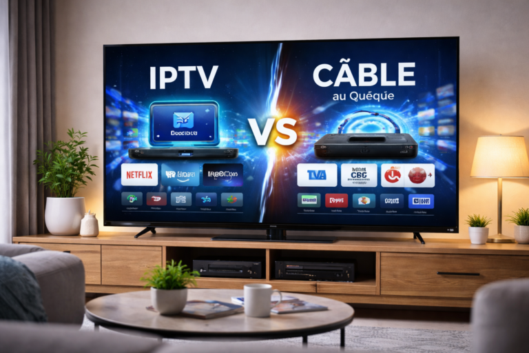 IPTV vs câble au Québec sur une télévision moderne