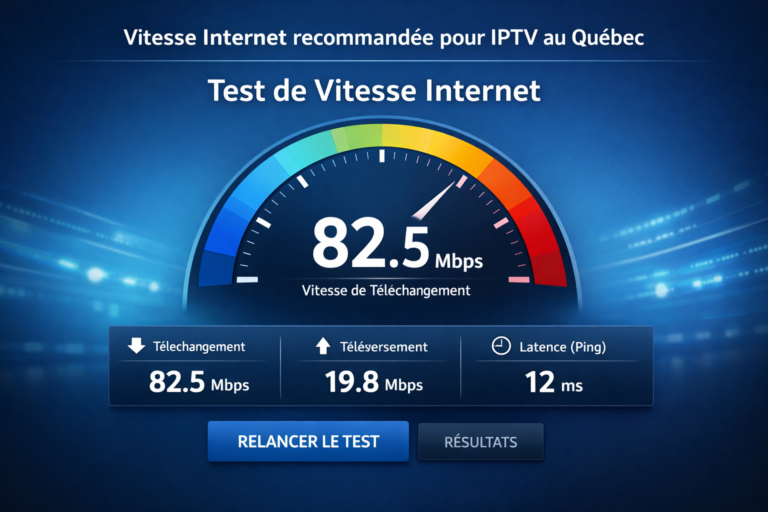 Vitesse Internet recommandée pour IPTV au Québec