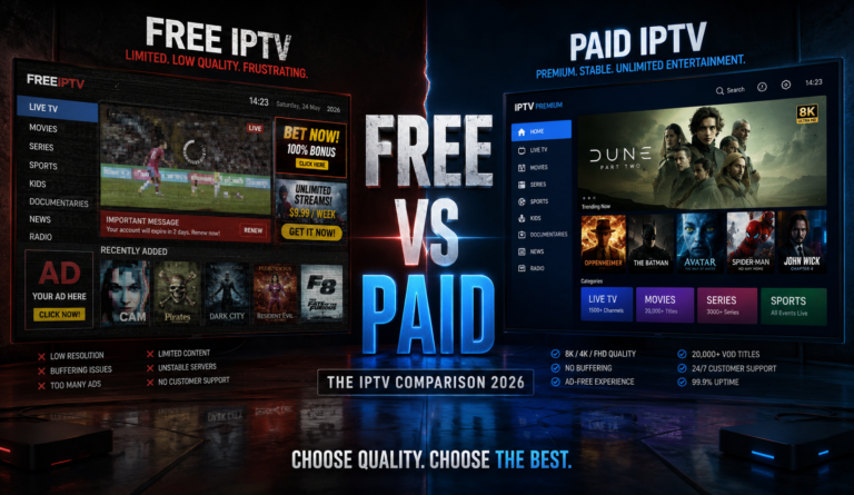 Applications IPTV gratuites vs payantes comparaison 2026