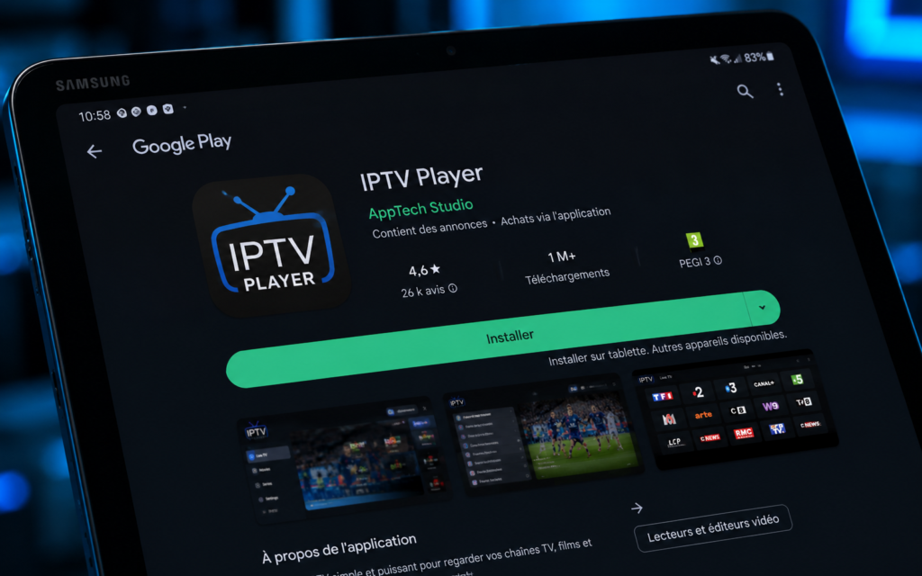 Télécharger application IPTV sur tablette Android