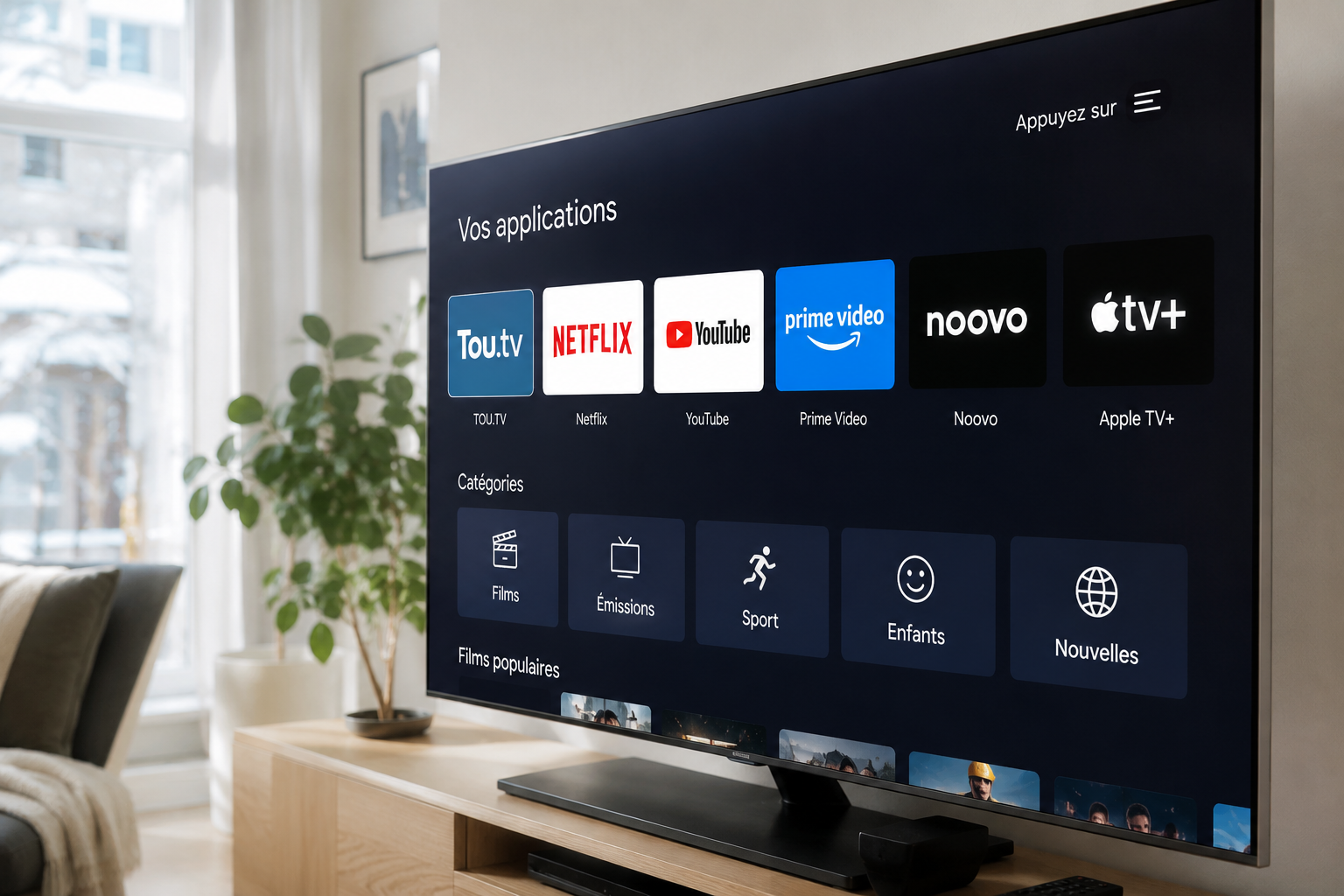 Exemple d'applications de diffusion de télévision par Internet au Québec.
