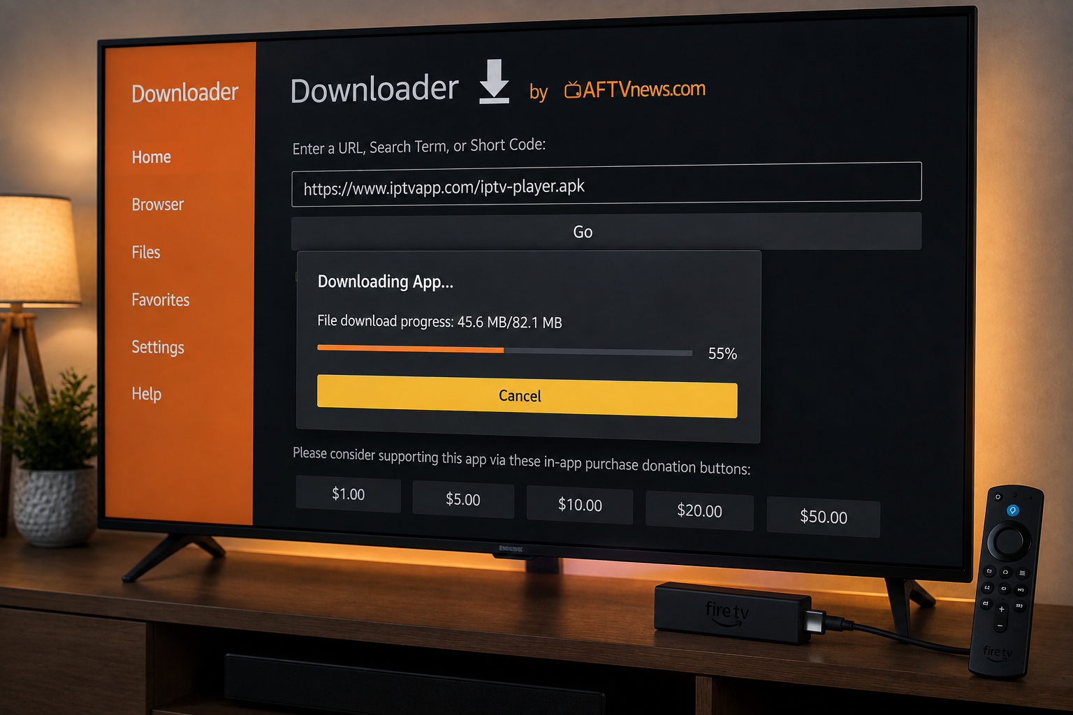 Téléchargement de l'application de visionnement pour installer iptv fire stick