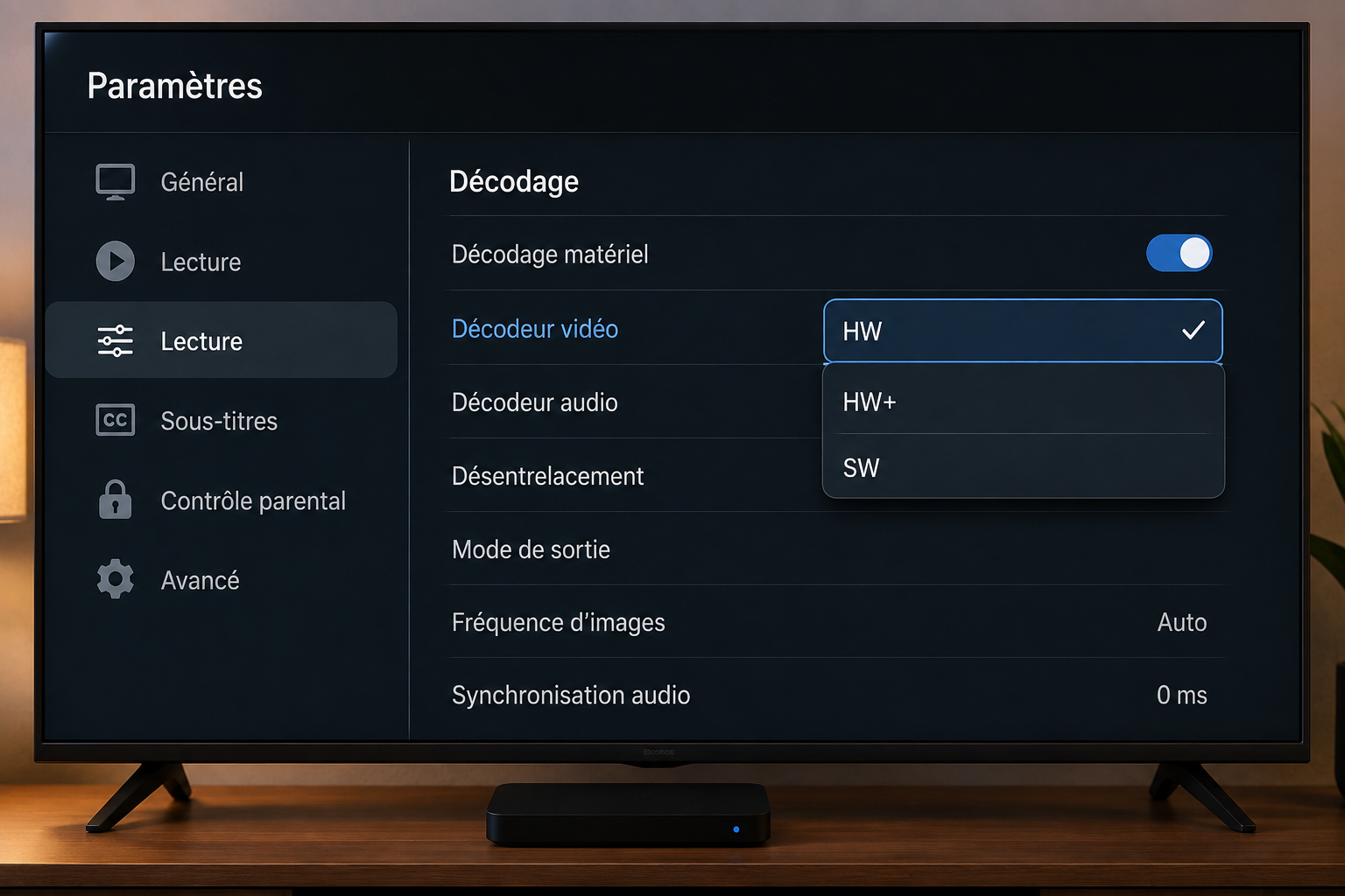 Réglage du décodeur pour corriger un problème iptv son mais pas d'image.